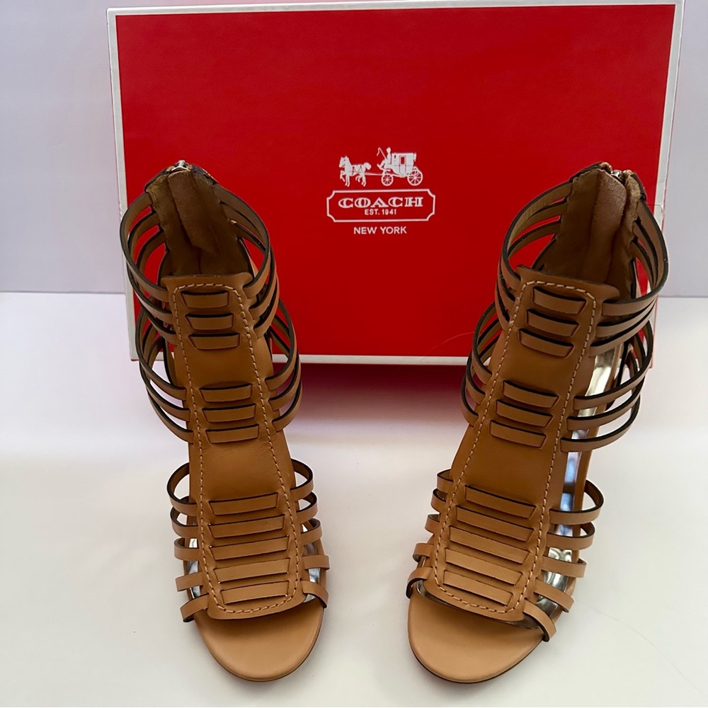 Coach Tan Gladiator Heels with Stiletto